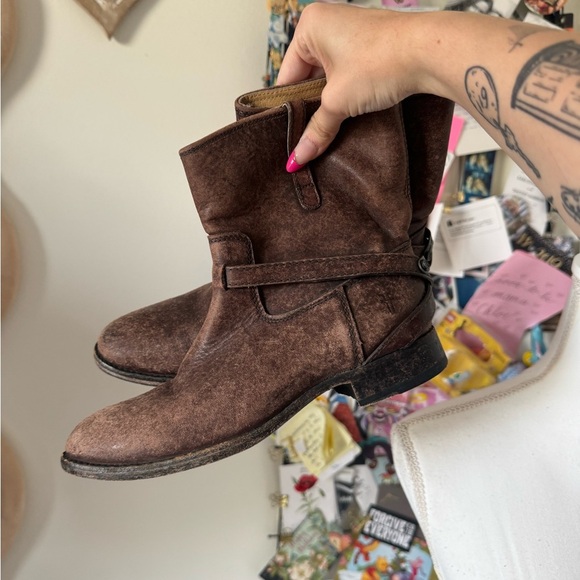 FRYE brown leather short boots womens - Picture 4 of 7